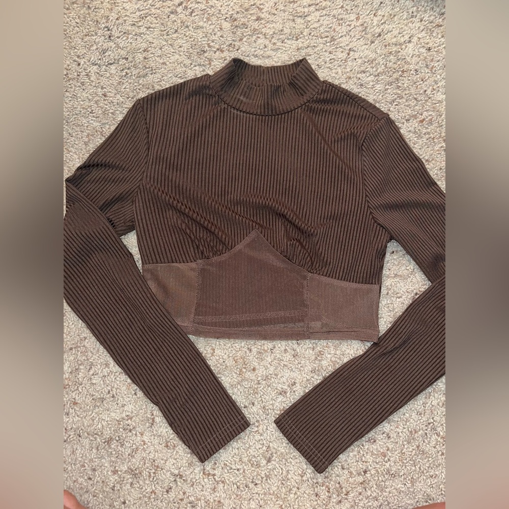 Brown crop top
